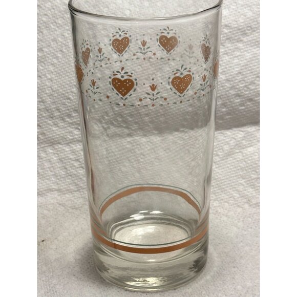 Corelle Forever Yours Heart 12 oz Drinkware Glasses Pink Heart Set 4 (almost 6”) - Picture 2 of 8